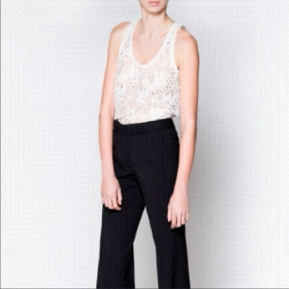 𝅺THEORY White Isaac Lace Tank Top Size M
